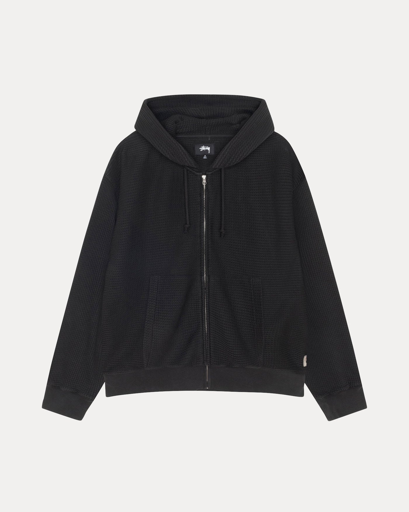 DOUBLE LAYER WAFFLE ZIP HOODIE