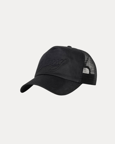 WAXED TRUCKER CURSIVE STITCH SNAPBACK